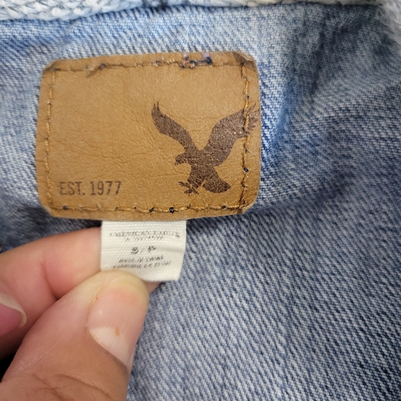 Aeropostale Mixed Blue Jean Jacket/Gray Hoodie S Junior Small 34/32 - Picture 3 of 9